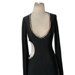 Khanum's Kira Diamante Trim Long Maxi Dress in Black New Womens Crystal Gown Photo 6