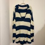 FP Beach Free People Beach Knit Picnic Stripe Sweater Romper In Sailers Blue Combo medium Photo 7