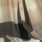 Love Riche Cream and Black Button Down Shirt with Dress Shirt Collar Photo 3