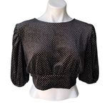 H&M NWT, Divided Glittery Top, Black Spotted, Sz L Photo 1
