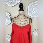 Paper Crane Burnt Orange Spaghetti Strap Cold Shoulder Blouse Size Small Photo 2