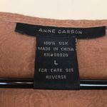 Anne Carson  Women’s Silk Floral Paisley Textured  Tie Neck Flare Sleeve Blouse Photo 6