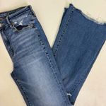 American Eagle  Super High-Rise Flare Jeans Size 6 Regular Distressed Hem Stretch Photo 2