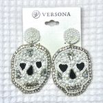 Versona NWT  Skull Beaded Gem Drop Statement Earrings Photo 0