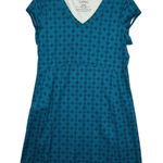 LL Bean Dress Womens Medium Green Blue Geometric Tennis Golf Performance Sporty Photo 0