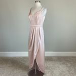 XScape  Satin Sleeveless Tulip Long Column Evening Gown Pink Size 8 Formal Dress Photo 3
