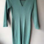 DKNY  Women's Ribbed Knit Sweater Dress Green Medium Photo 0