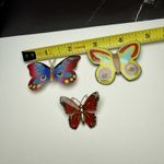 Colorful Butterfly Insect Brooch Pin Lot Of 3 Multicolor Photo 1