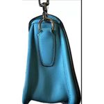 Coach  Crossbody Robin Bag‎ Blue Perforated Leather Turnlock Tassel Purse Legacy Photo 5