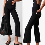 Free People In My Feelings Cropped Slim Flare Jeans Black Sz Small Photo 1