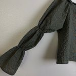 Kastane Japan Top Womens Medium Green Off Shoulder Gingham Green Olive Button Size undefined Photo 6