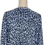 Quacker Factory Quaker Factory Blue Leopard Print Rhinestones Beaded Cardigan Women’s Size L Photo 4