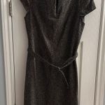 Talbots  Vintage Brown Black Tweed Wool Blend Dress Belted Light Academia Size 8 Photo 0