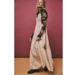 Free People Dainty Coquette Cottage Bluebell Solid Maxi Dress Sand Neutral Small Photo 11