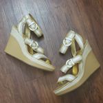 Coach  Tan Cream Chic Leather Strappy Chic Feminine Summer Wedge Sandals Size 10 Photo 0