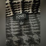 Jones New York Black & White Full Zip Classic Long Sleeve Houndstooth Sweater LG Photo 3