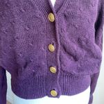 Vintage Purple Gold Button Front Ramie and Cotton Cardigan Sweater S Long Sleeve Photo 4