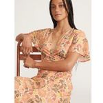 Marine layer Emlyn Midi Wrap Dress Size Medium Retro 70s Fall Floral Photo 6