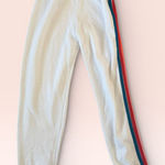 Aviator Nation  White Striped Multicolor Joggers Sweatpants Size XS Photo 0