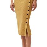 Revolve LITA BY CIARA Side Button Rib Organic Cotton Midi Skirt - Iced Coffee Sz XS. B30 Photo 2