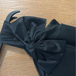 Carmen Marc Valvo  Collection Black Asymmetric Neck Bow Cocktail Party Dress Sz 8 Photo 1