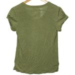 Anthropologie T.LA  Olive Green Puff Sleeve Short Sleeve Shirt Blouse Top Size M Photo 2