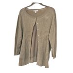 Roz & Ali  Cardigan Shimmer Rhinestone Button Ribbed Knit Sweater‎ 2X Photo 1