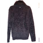 Black Rivet πΊπΈ Black River Furry Cardigan with Fur Collar Photo 3