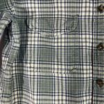 Krazy Kat  FLANNEL BUTTON UP SHIRT 100% COTTON POCKETS WOMEN SZ S GREEN PREOWNED Photo 2