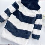 J.Crew NEW  Women’s Collection Faux Fur Topcoat in Stripe XXS Photo 8