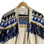 Mother The Fringe Cardigan Sweater The Tassel Is Worth The Hassel Size Small Blue Photo 4