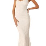 Lulus White Lace Wedding Dress with Train and Lace Photo 0