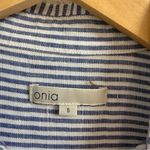 ONIA  Striped linen and Lyocell-blend mini shirt dress size small Photo 3