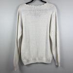 American Vintage Vtg CG Designs Women Sweater Sz M White Floral Embroidered Grandma Cottage Core Photo 5