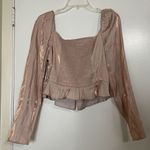 Good American NWT Rose gold pink shimmer square neck blouse top size XL 4 Photo 5