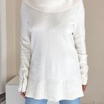 Cache Caché Cowl Neck White Long Sleeve Pullover Sweater Size L Photo 10