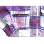 SO  Cropped Plaid Jacket XL Pink Purple Oversized Cabin core Ski Resort Cozy Cute Photo 8