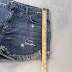 Free People Shorts Sz 30 Blue Denim Distress Ripped Cut Off Festival High Waist Photo 6