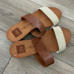 DV by Dolce Vita Womens Slides Sandals Tan White Cork Wedge Comfort Size 8 Brown Photo 0