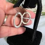 Boutique Silver Choker Necklace with Orange Enamel Circle Pendant and Earrings Set Photo 7