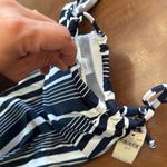 Aerie  Blue White Stripe Tie Side Crop Bralette bikini Top Small Photo 3