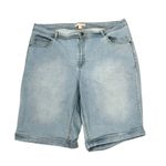 Woman Within Plus 18W Light Wash Bermuda Denim Jean High Rise Shorts Photo 1