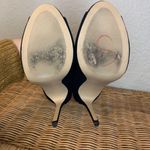 Badgley Mischka American Glamour Suede Peep Toe Pumps Metallic Detail Size 8.5 Photo 6