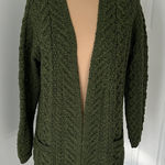 Aran Crafts Merino Wool Open Cardigan Army Green Size undefined Photo 0