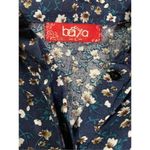 Women’s Baya navy floral midi button down collar dress cottagecore Countrycore Blue Size L Photo 2