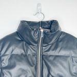 ZARA Quilted Faux Leather Cropped Puffer Vest Exposed Silver Zippers Pockets XS Photo 1