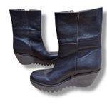 Fly London  Dark Brown Leather Side Zip Wedge Ankle Boots Size 36/ US 6 Photo 1