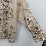 Morning Sun Beige Brown Cat 3/4 Sleeve Top Tee Cotton Kitty Kitten XL Photo 3