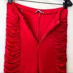 I am gia I.AM.GIA Pant Estella Ruched Front Zipper Stretchy Red Medium EUC Photo 5