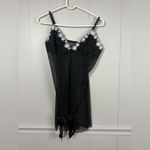 Donna Loren Gold Label Black Sheer Floral Lace Slip Bow Cami Medium Coquette Y2K Photo 7